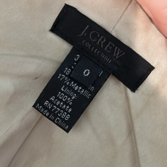 J Crew Collection Blazer Metallic Brocade Silk Wool Size 0 Lined - Picture 7 of 9